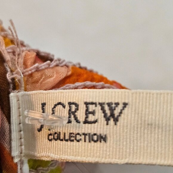 J.Crew Collection Silk Maxi Dress Large Smocked, Tie Straps & Ruffle Hem Yellow - Picture 6 of 9